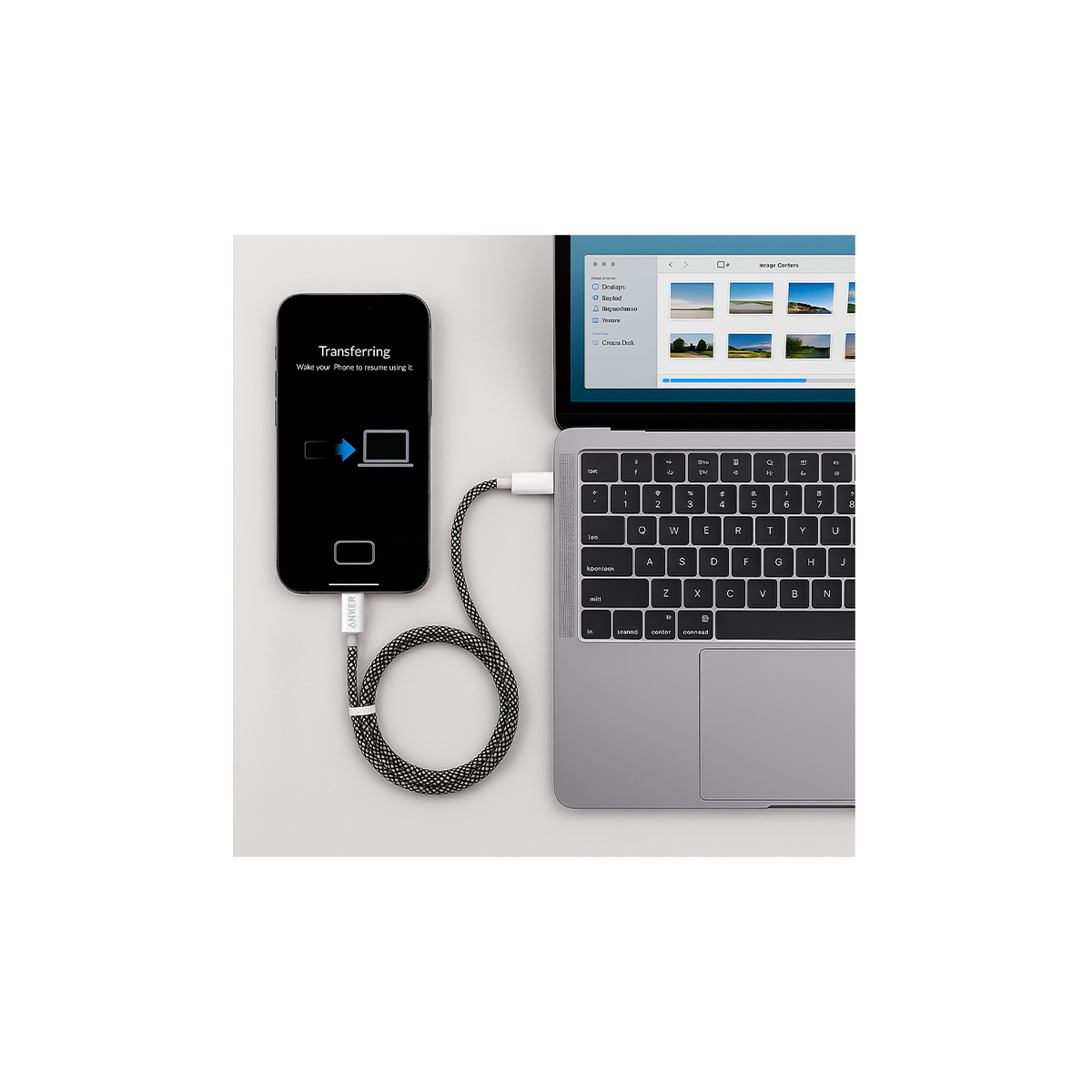 Anker USB-C to Lightning Cable (100mc) – MFi Certified, Fast PD Charging, Braided, iPhone 14/13/12