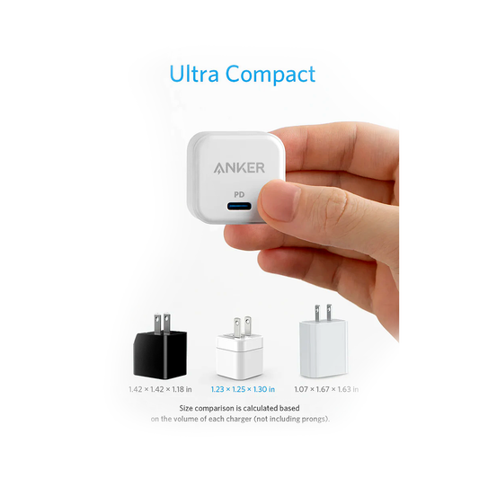 Anker USB-C PD Wall Charger (20W) – Compact Fast Charger for iPhone & Android