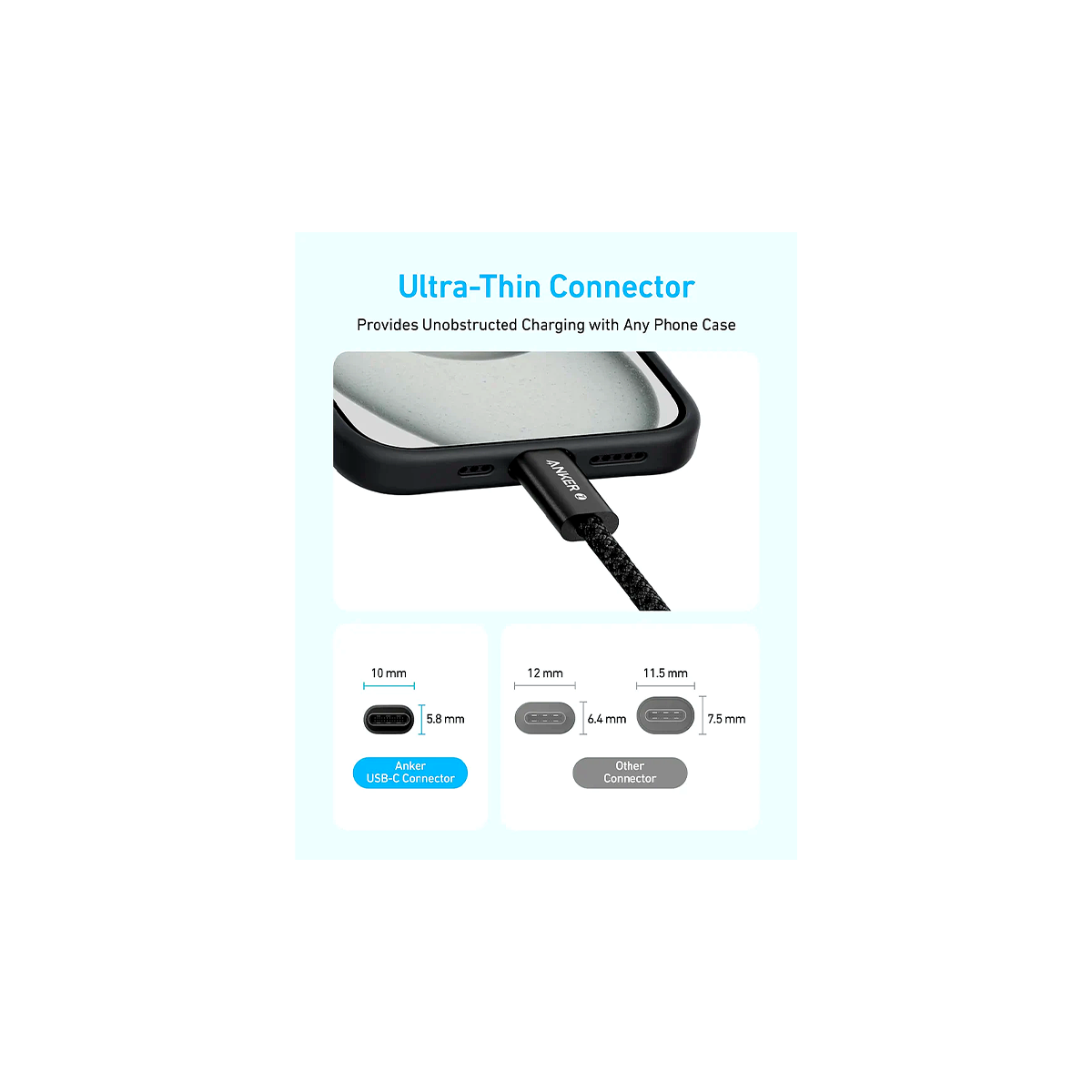 Anker USB-C to USB-C Braided Cable — 60W PD Fast Charging, Extra-Long (3 m)