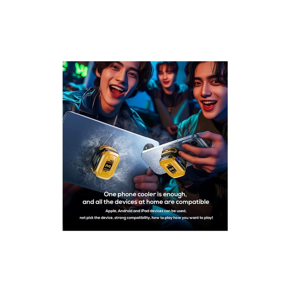 MEMO Magnetic Phone Cooler (RGB) — Turbo Fan, USB-C Power, Universal Compatibility