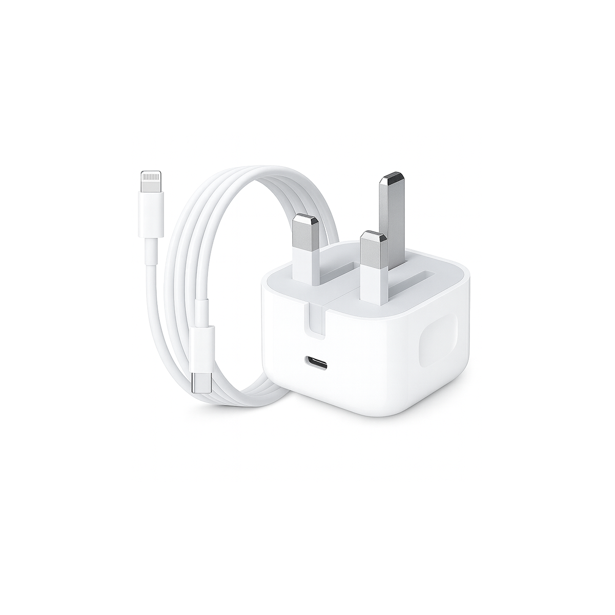 20W USB-C Fast Charger + USB-C to Lightning Cable (UK Plug)