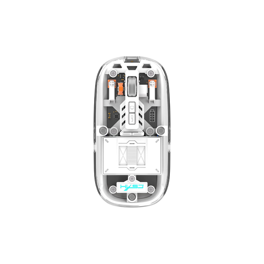 Transparent Wireless Mouse – Dual-Mode (Bluetooth 5.1 & 2.4 GHz), Silent Click, Adjustable DPI