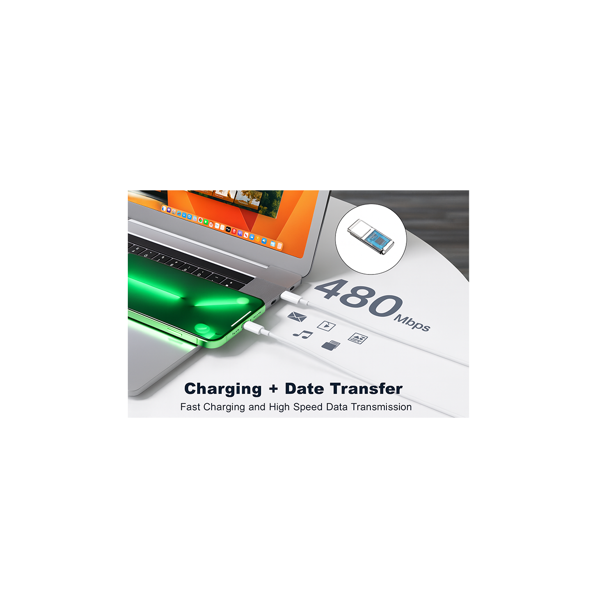 20W USB-C Fast Charger + USB-C to Lightning Cable (UK Plug)