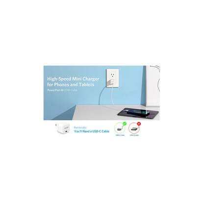 Anker USB-C PD Wall Charger (20W) – Compact Fast Charger for iPhone & Android