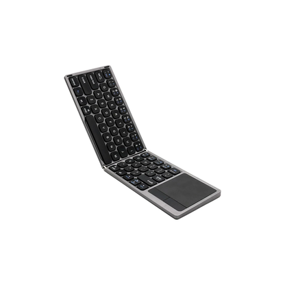 Foldable Bluetooth Keyboard with Touchpad – Ultra-Portable, Silent Keys, 80h Battery