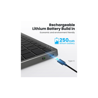 Slim Bluetooth Keyboard with Rotatable Touchpad – PU Leather Stand Case, Multi-OS